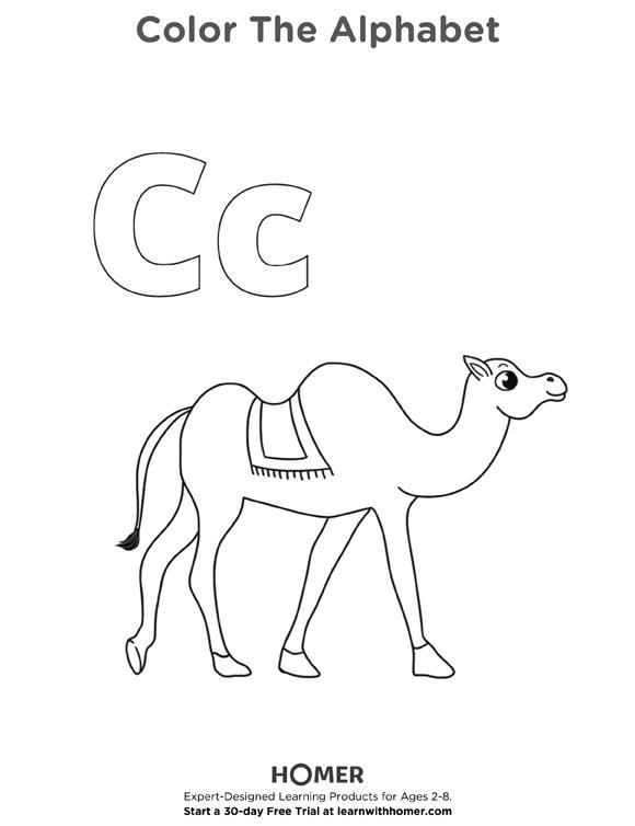 Color & Trace the Letter C