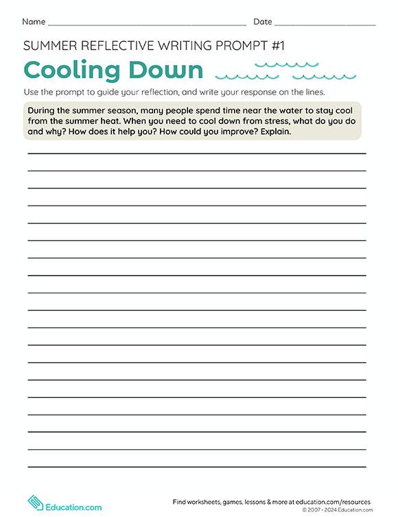 Summer Reflective Writing Prompt #1: Cooling Down