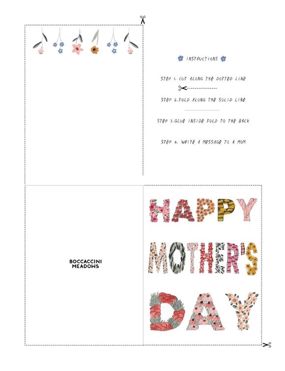 Carte de bonne fête des mères (fleurs)