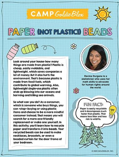 Paper Beads Learning Worksheet Goldieblox