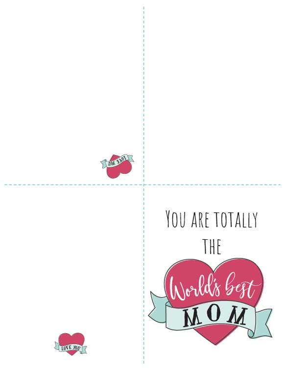 HP Mother's day card with envelope - World's best Mom!