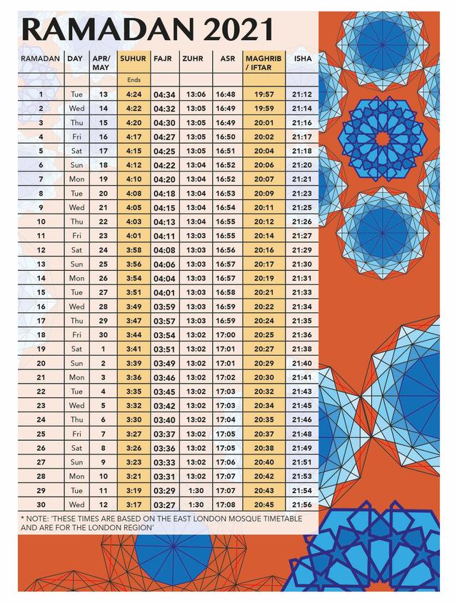 Ramadan - Timetable 2