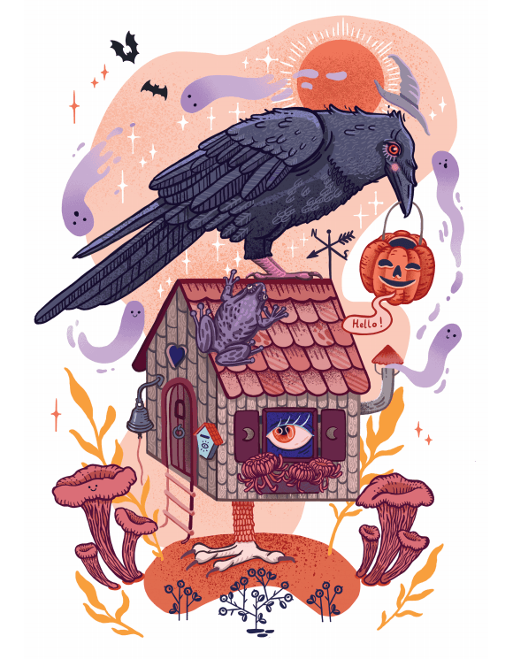 Halloween Raven Poster