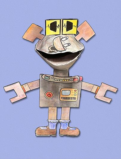 Print Pals - Robot Moving-Mouth Puppet