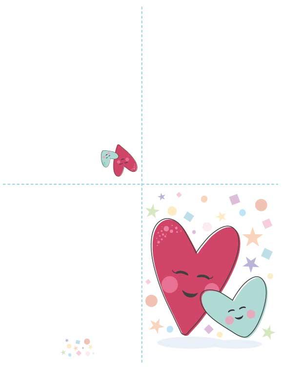 HP Greeting Card with envelope - Two Hearts