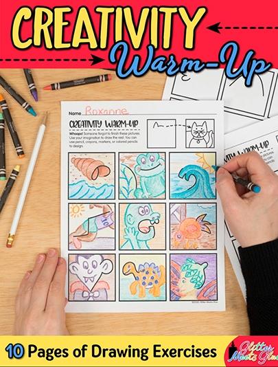 Creativity Warm-Up: Drawing Exercise Worksheets for Distance Learning