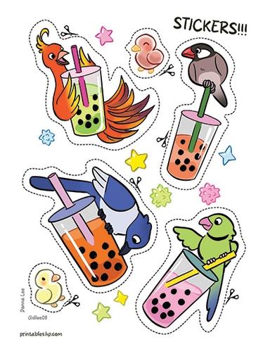 AAPI Stickers Donna Lee Bird Boba