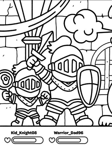 Father's Day Card Coloring JoJo Lee Knights