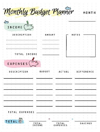 Monthly Budget Planner 2