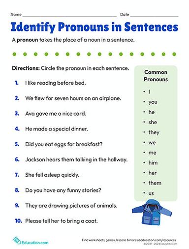 Education.com_24Summer_Identify Pronouns in Sentences