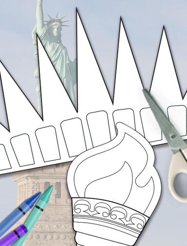 HP Statue of Liberty Crown & Torch Craft Coloring Page