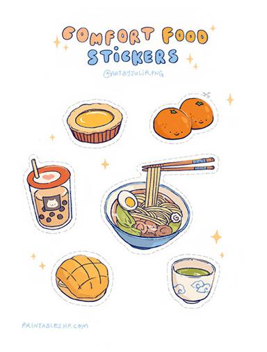 AAPI Stickers Julia Peng Comfort Food