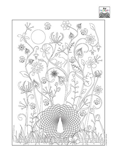 Peacock Flowers Pattern 1