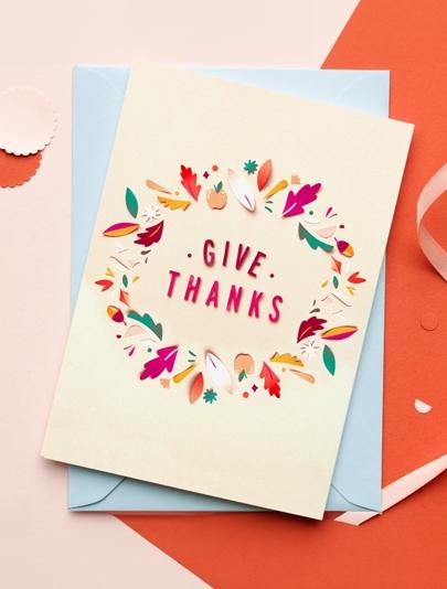 Thanksgiving Greetings Card - 'Give Thanks'