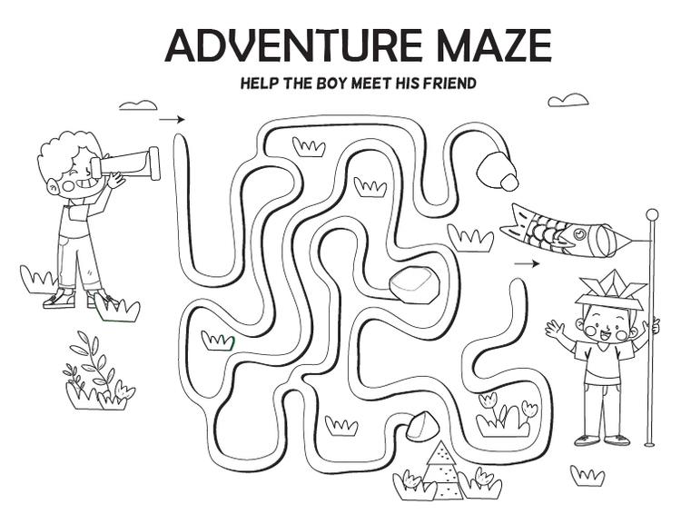 Page de coloriage du jeu d'aventure