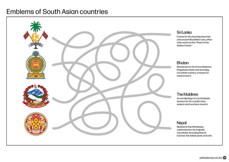 Emblems of South Asian countries