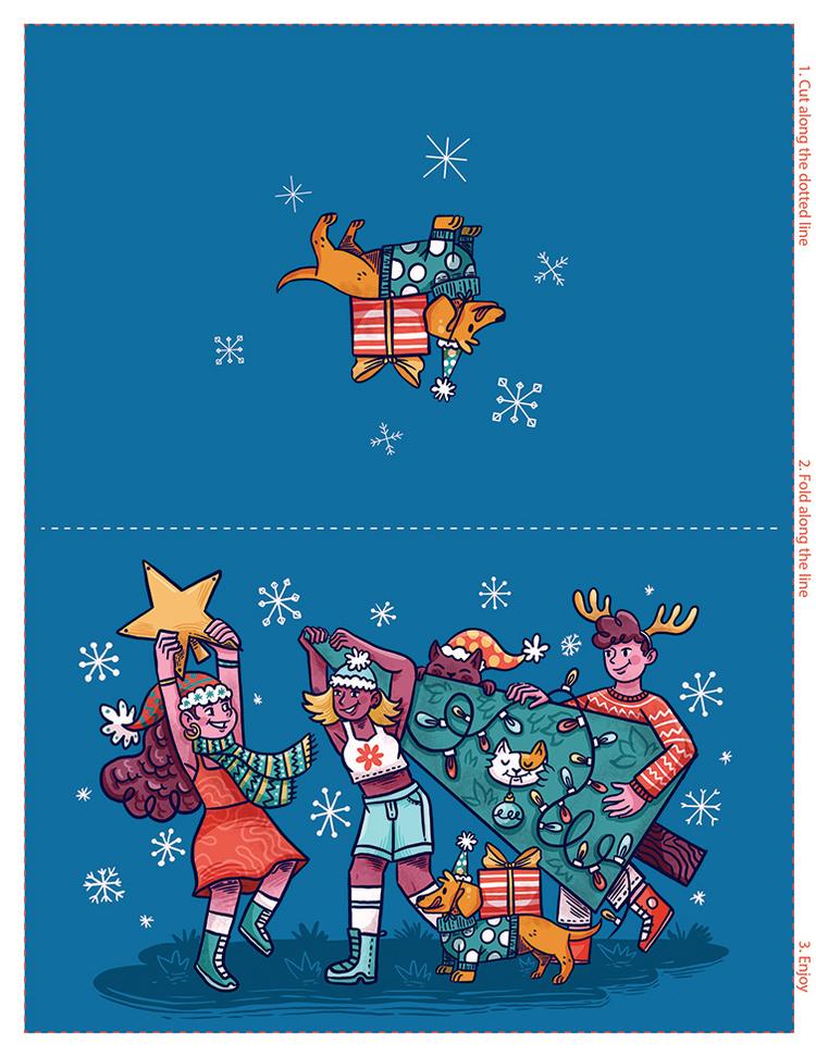 Christmas with Friends Card by Aura de Papel