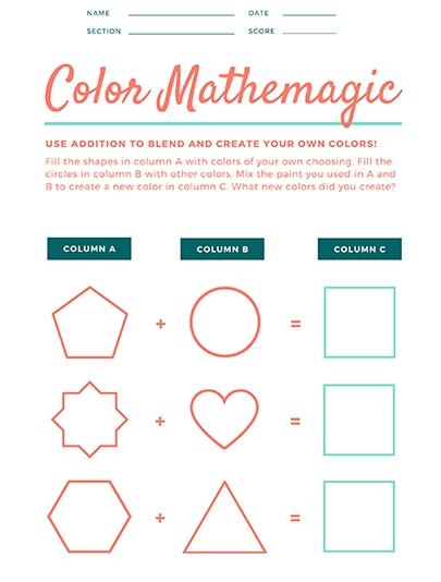 Mathématiques des couleurs avec des formes