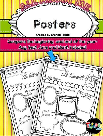 All About Me Posters for Beginning and End of Year