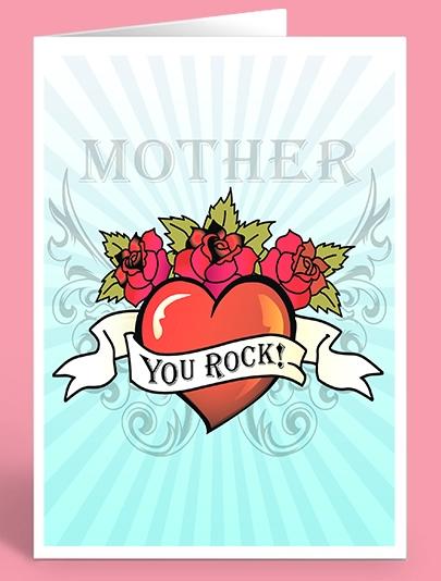 Carte HP pour la fête des mères - You Rock !