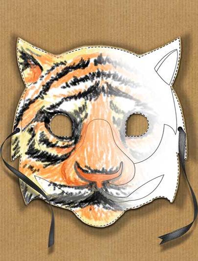 Feuille de travail sur l'artisanat et l'apprentissage du masque de tigre du WWF