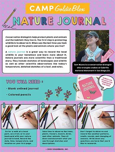 Nature Journal Learning Worksheet Goldieblox