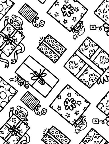 Color In Presents Gift Wrap Crafts Magic Made Printable Series