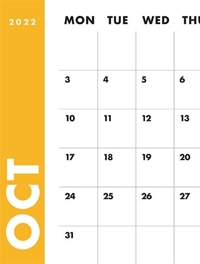 2022 Classic Calendar - October