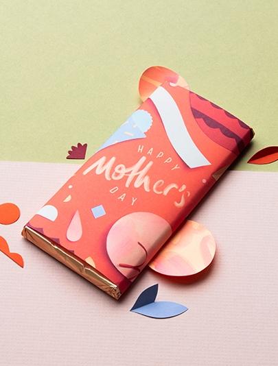Etiqueta de barra de chocolate para el Día de la Madre