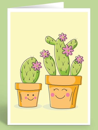 Carte HP pour la fête des mères - Cactus