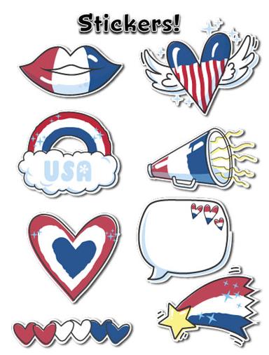 HP 4th of July USA Stickers 1