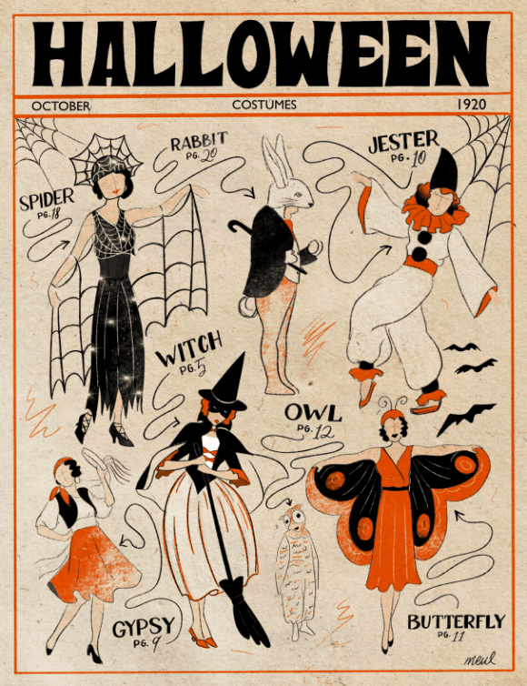 Affiche des costumes des années 1920