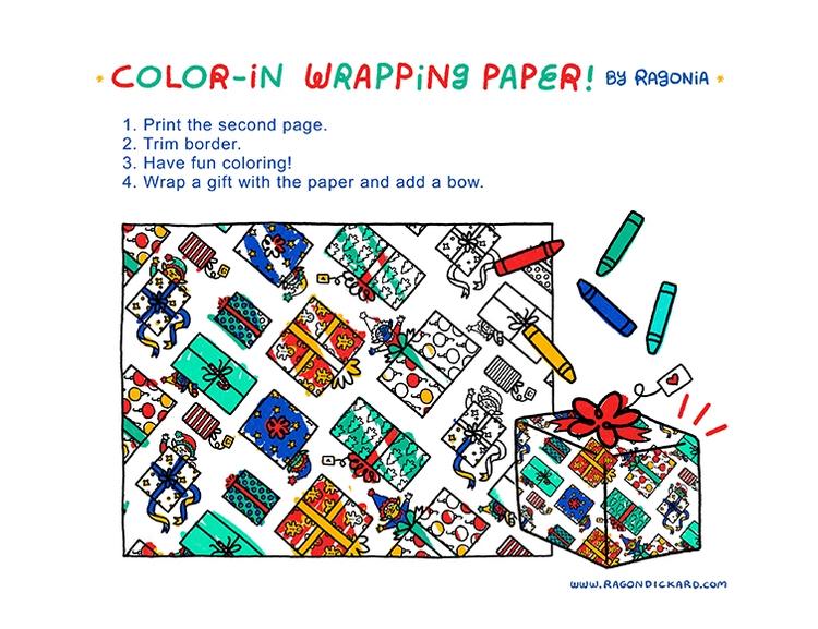 Color In Presents Gift Wrap