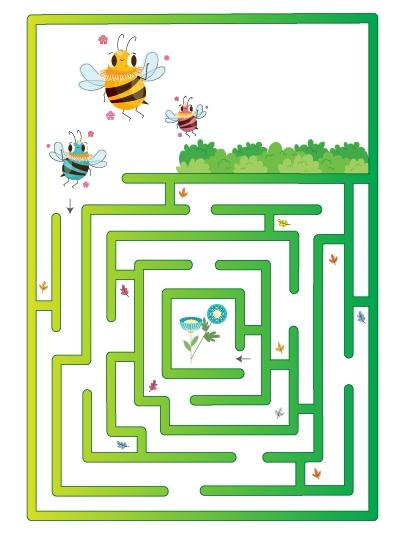 Jeu de labyrinthe d'abeilles