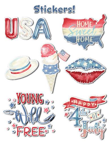 HP 4th of July USA Stickers 2