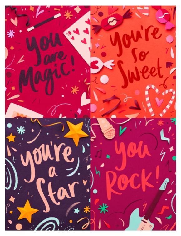 Valentine’s Day Candy Bag Notecards by Laura K. Sayers