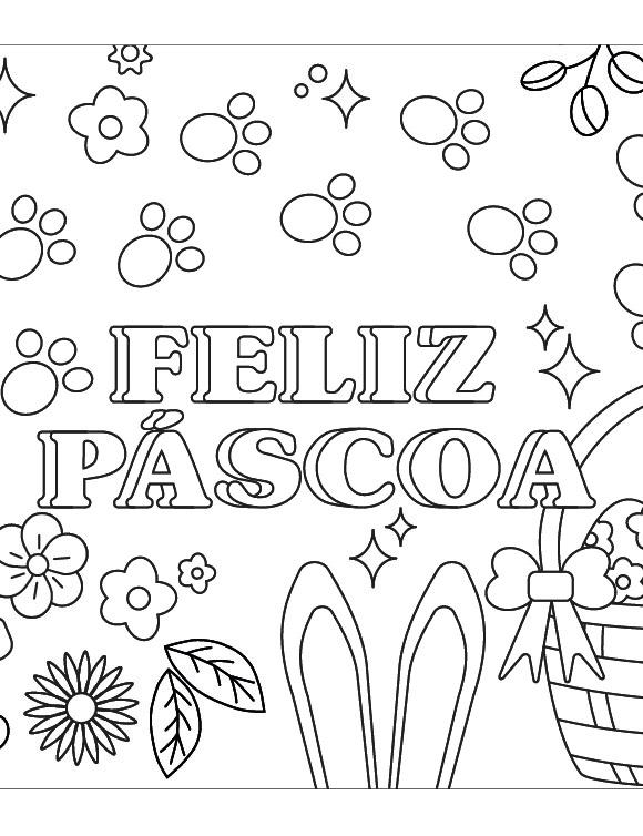 Feliz Páscoa para colorir