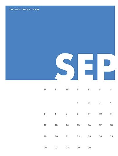 2022 Decorative Calendar - September
