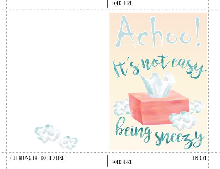 Get Well Card - It's not easy being sneezy