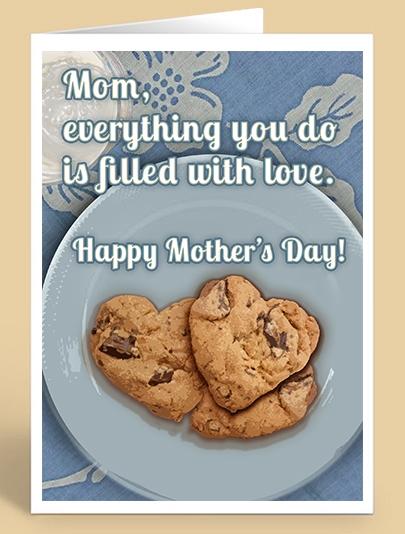 HP Mother's day card - Heart Cookies