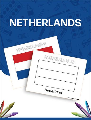 Flags of the World Netherlands Coloring Page