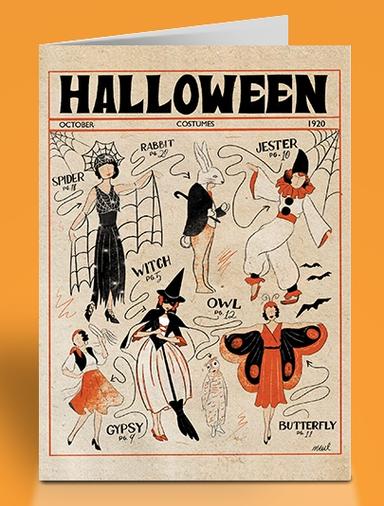 Cartes d'Halloween, années 1920, costumes