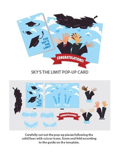 Sky's the Limit Pop-up Card Graduation Series