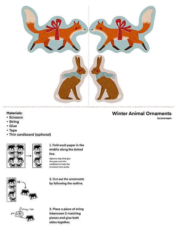 Ornements pour animaux d'hiver