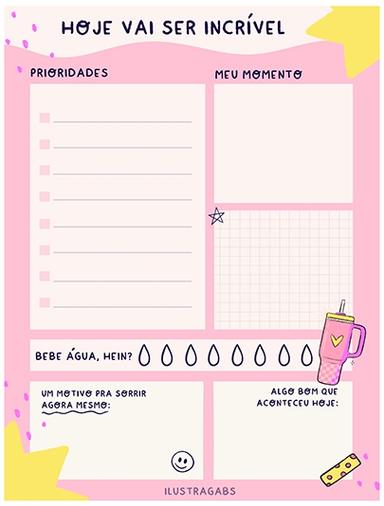 Planner - Hoje vai ser incrível