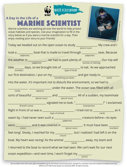 Feuille de travail pour les scientifiques marins