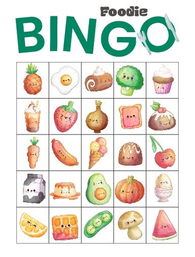 HP Foodie Bingo Sheet Game