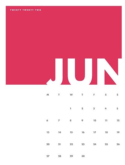 2022 Decorative Calendar - June