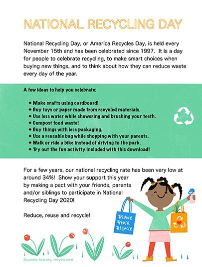 National Recycling Day - Ages 4-8