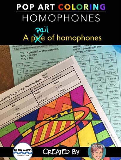 Homophones Coloring Sheets - Fun Summer Activity